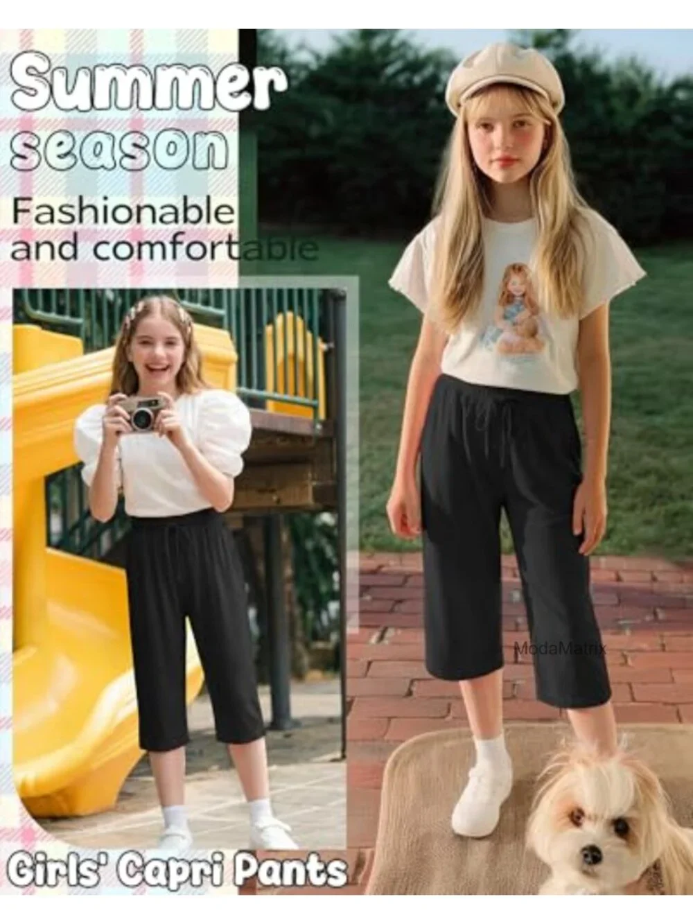 Girls Capri Pants 5-14 Years Stretch Yoga Joggers